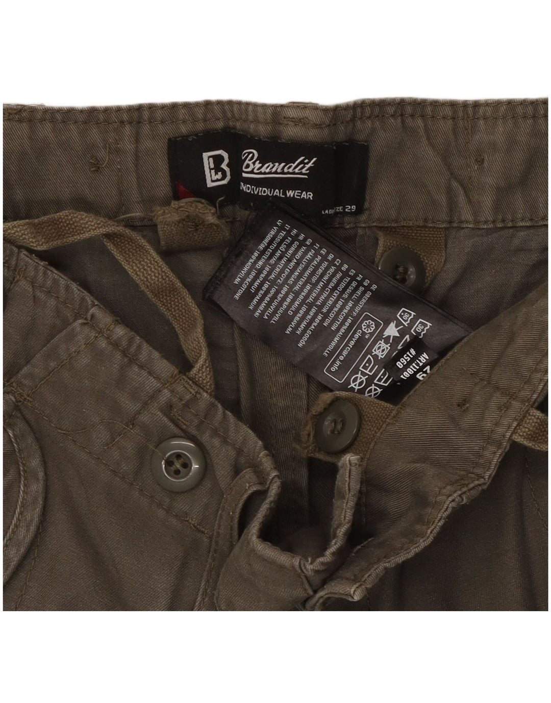 Brandit Dame Cargo Cargo Bukser W29 L29 Khaki Bomuld