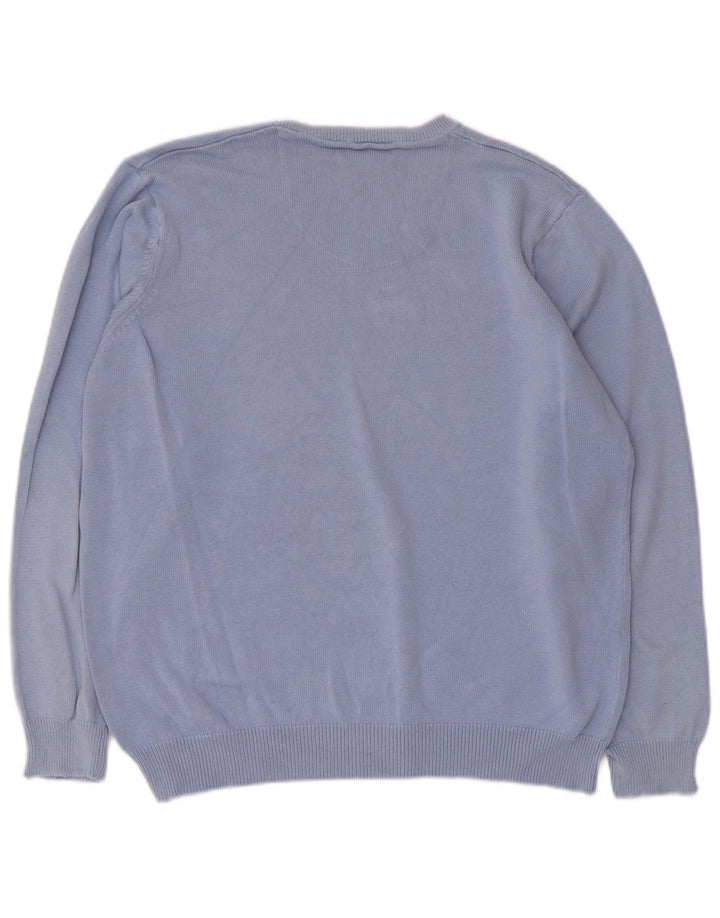 Marks & Spencer Herre Blue Harbor V-hals sweater Stor blå bomuld