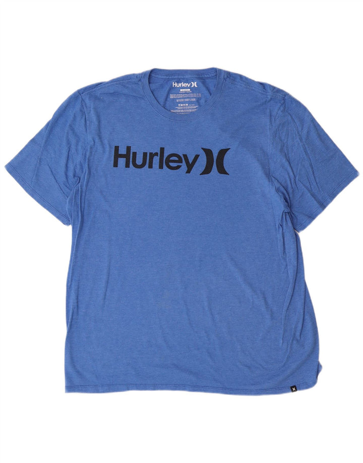 Hurley Herre Grafisk T-Shirt Top XL Blå Polyester