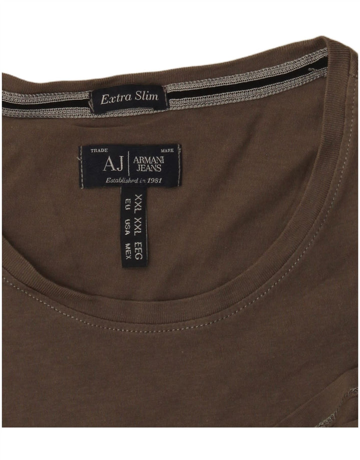 Armani Jeans Herre Extra Slim Grafisk T-Shirt Top 2XL Grå