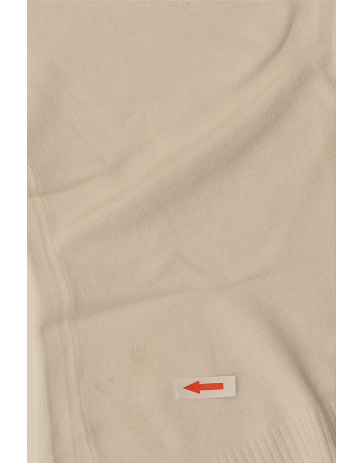 Zara Womens Crop Top Langærmet UK 14 Large Off White Rayon
