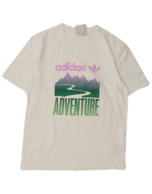 Adidas Herre grafisk T-shirt Top XS Hvid Bomuld