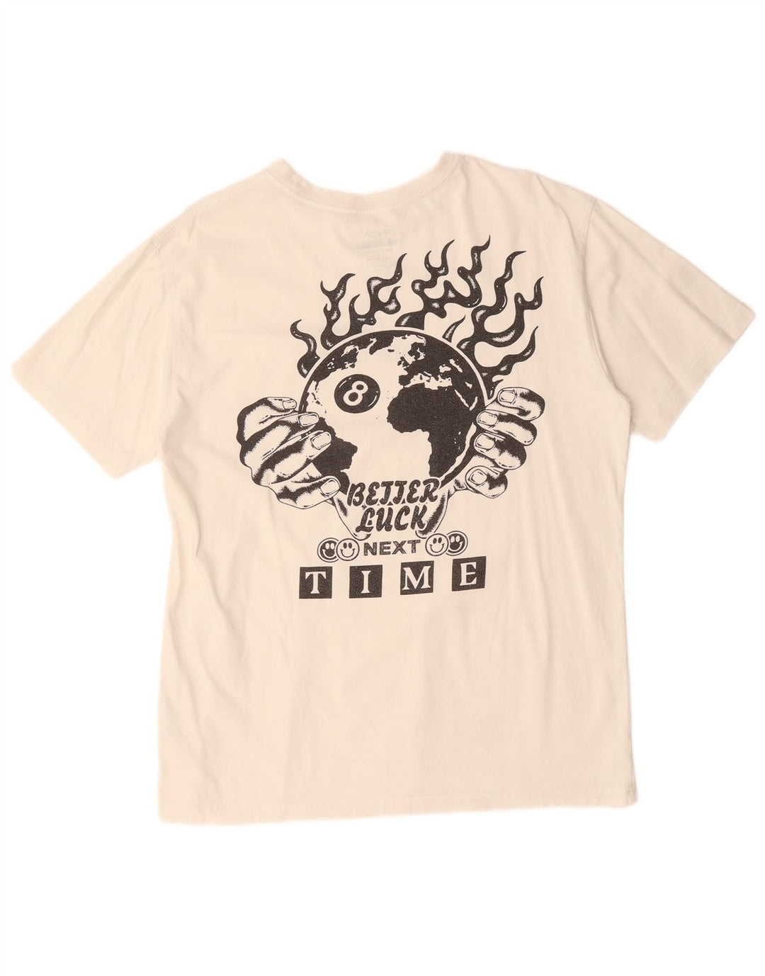 RVCA Herre Relaxed Fit Grafisk T-shirt Top Medium Off White Bomuld