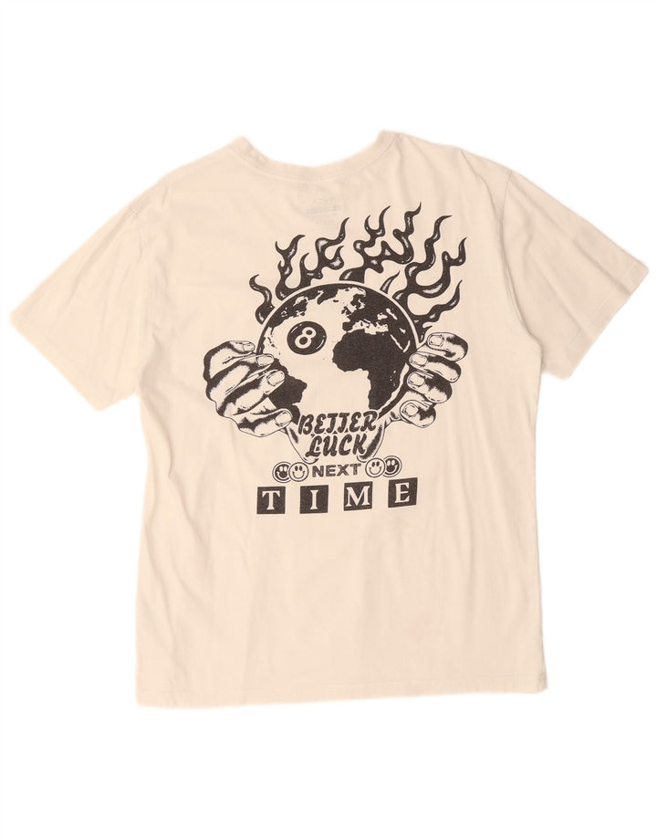 RVCA Herre Relaxed Fit Grafisk T-shirt Top Medium Off White Bomuld