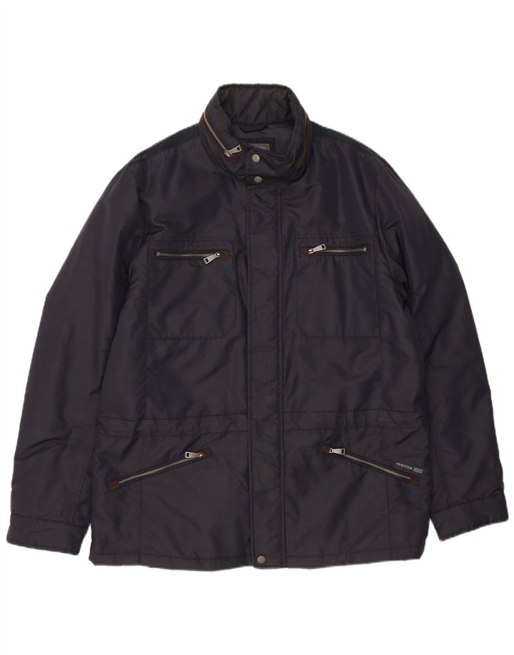 Geox Herre Hooded Utility Jacket UK 46 3XL Navy Blue