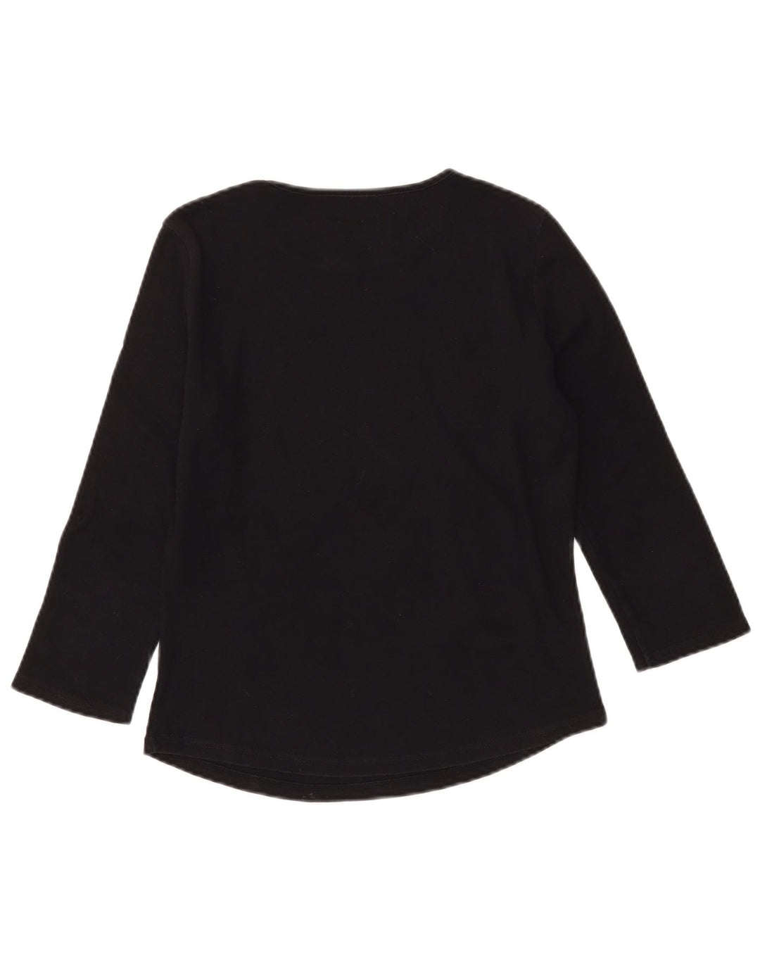 ARMANI JEANS Dame grafisk top 3/4 ærmer UK 12 medium sort bomuld