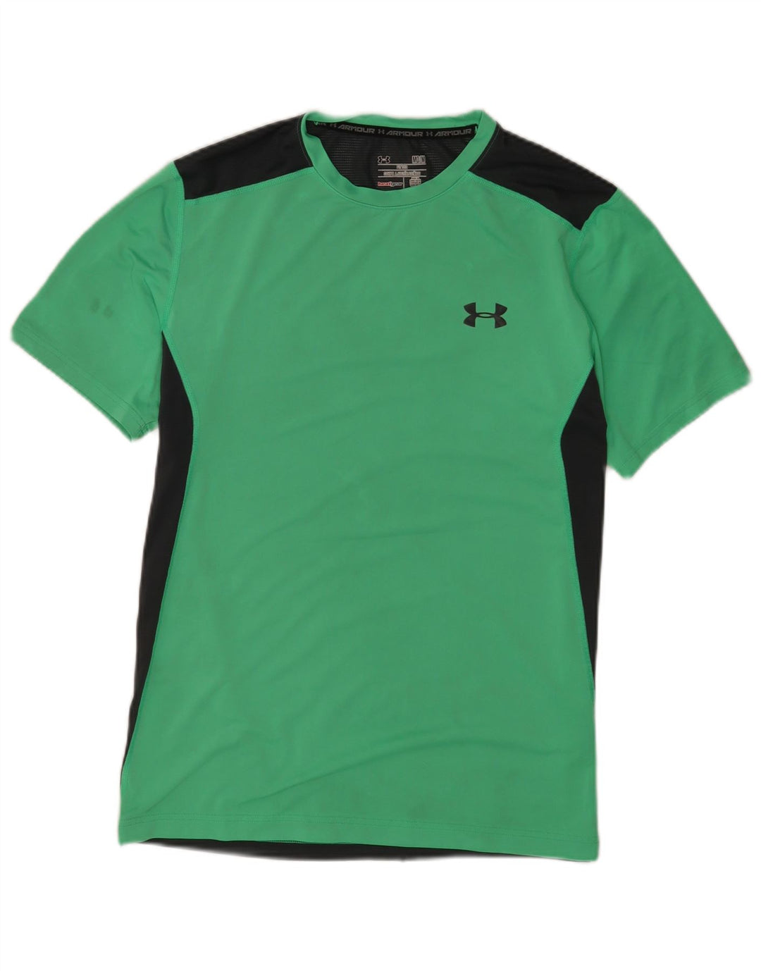 Under Armour Herre Heat Gear T-Shirt Top Medium Grøn Colourblock Polyester