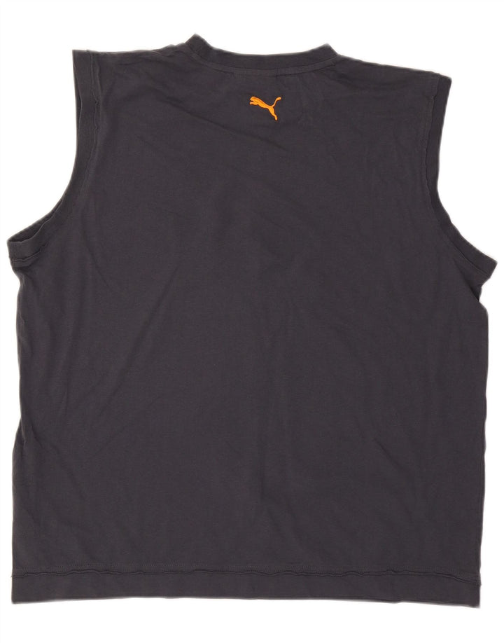 Puma herre grafisk vest top 2XL marineblå bomuld