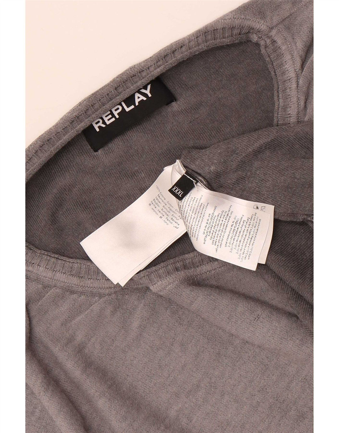 Replay Herre Crew Neck Jumper Sweater 3XL Grå Bomuld