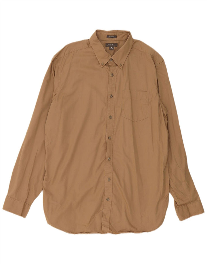 Eddie Bauer Herre høj skjorte stor beige bomuld