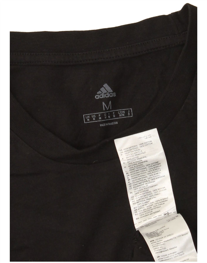 Adidas Herre T-Shirt Top Medium Sort Bomuld