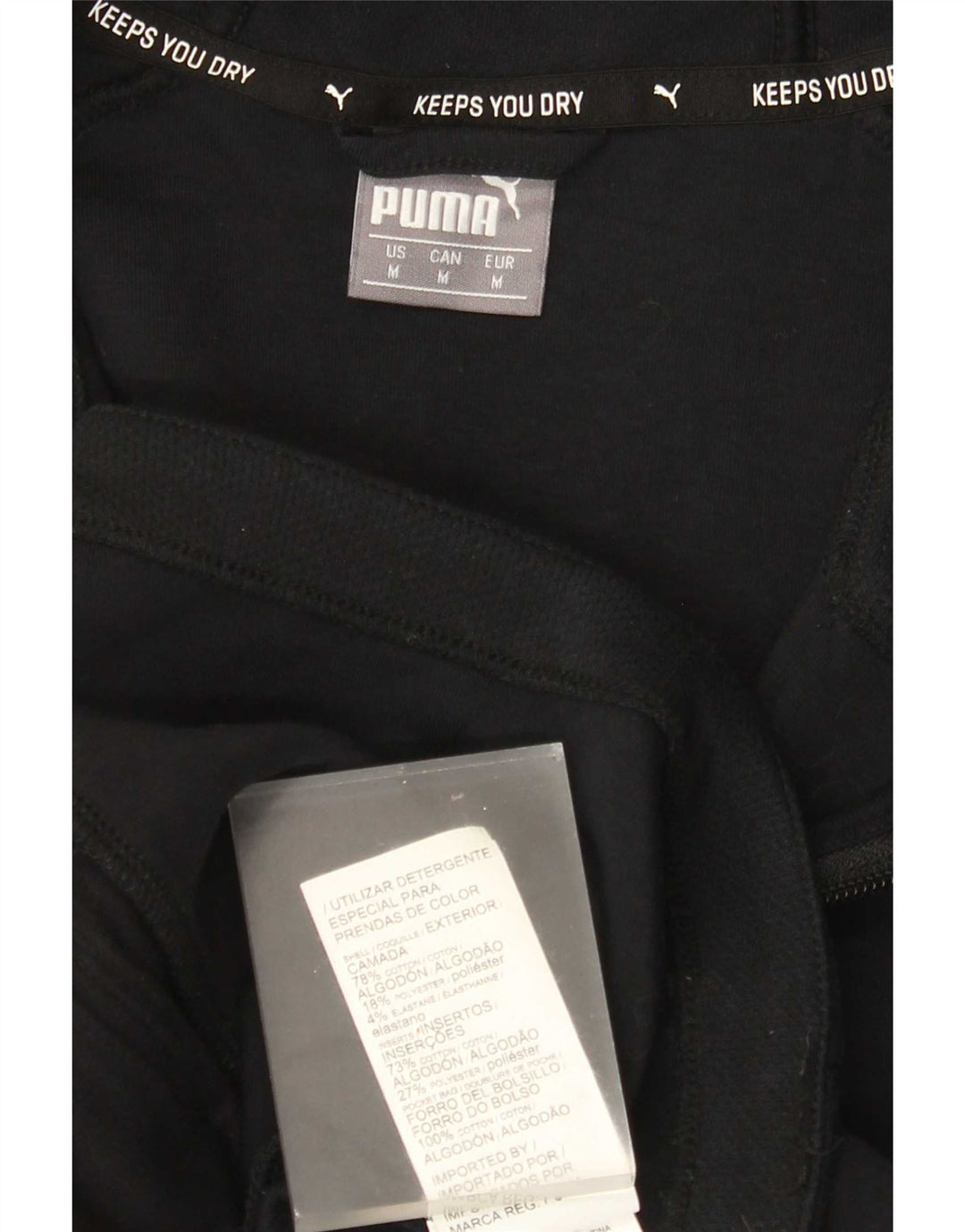 Puma Hættetrøje med lynlås til mænd mellem sort bomuld