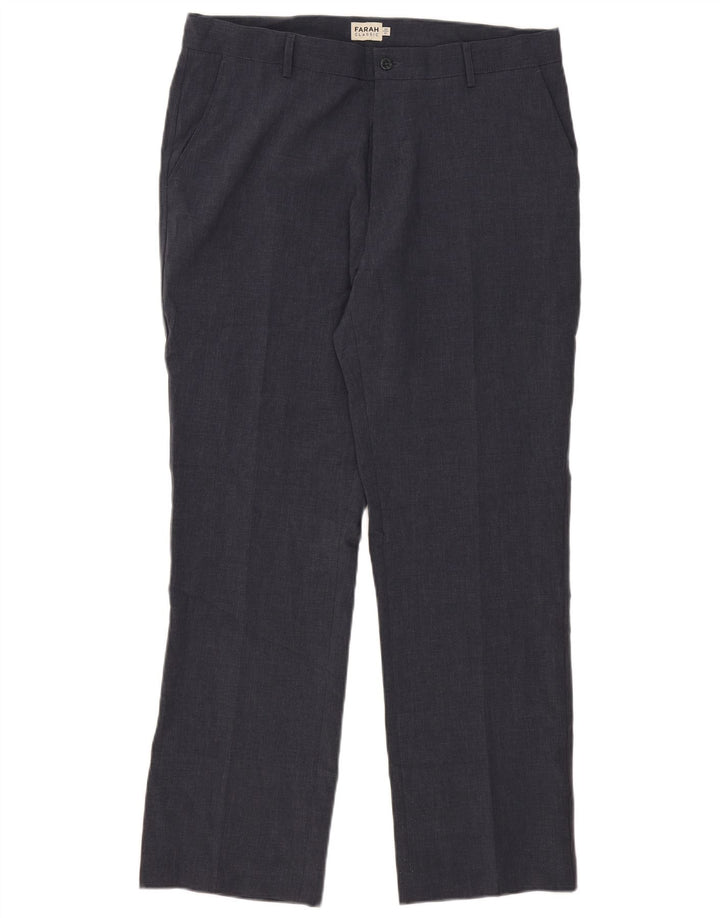 Farah Herre Classic Fit Suit Bukser W38 L31 Marineblå Polyester