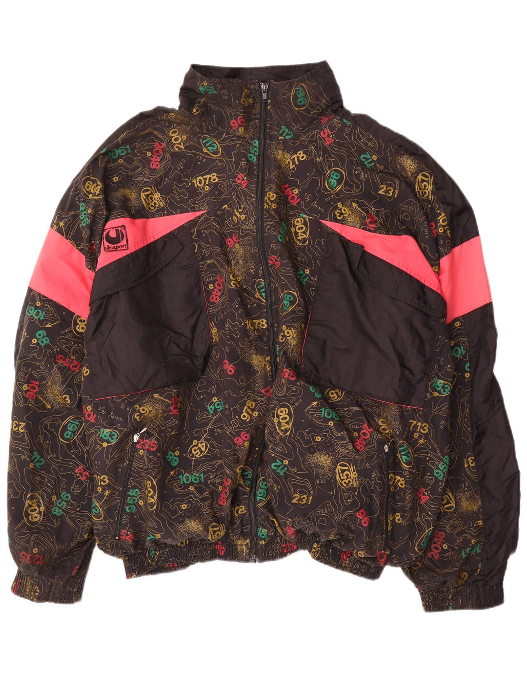 Uhlsport Herre grafisk træningsdragt Topjakke XL Sort Colourblock Bomuld