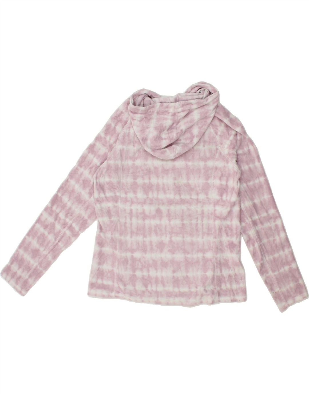EDDIE BAUER Womens Hooded Fleece Jacket UK 16 Large Pink Tie Dye Polyester Vintage Eddie Bauer and Second-Hand Eddie Bauer from Messina Hembry 