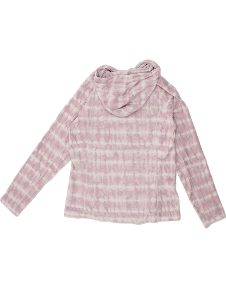 EDDIE BAUER Womens Hooded Fleece Jacket UK 16 Large Pink Tie Dye Polyester Vintage Eddie Bauer and Second-Hand Eddie Bauer from Messina Hembry 