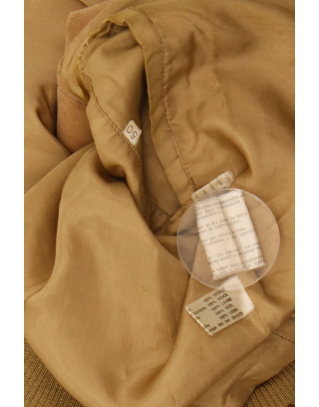 Vintage herre ruskind bomberjakke IT 50 Stort beige læder