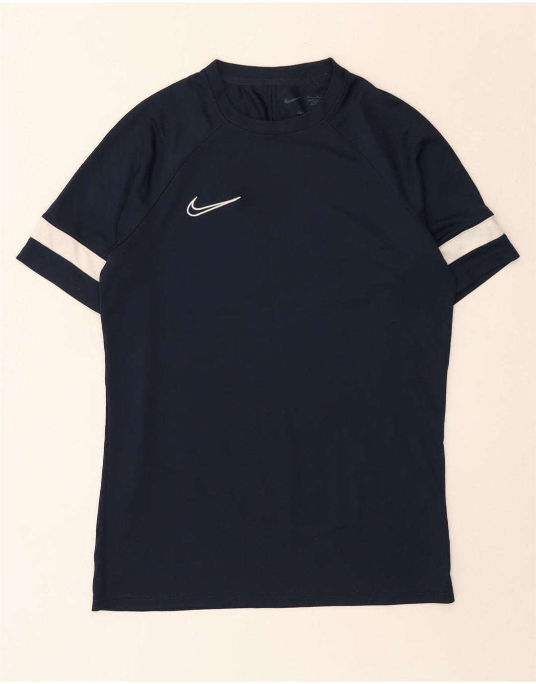 Nike Herre Dri Fit T-shirt Top Medium Marineblå Colourblock Polyester