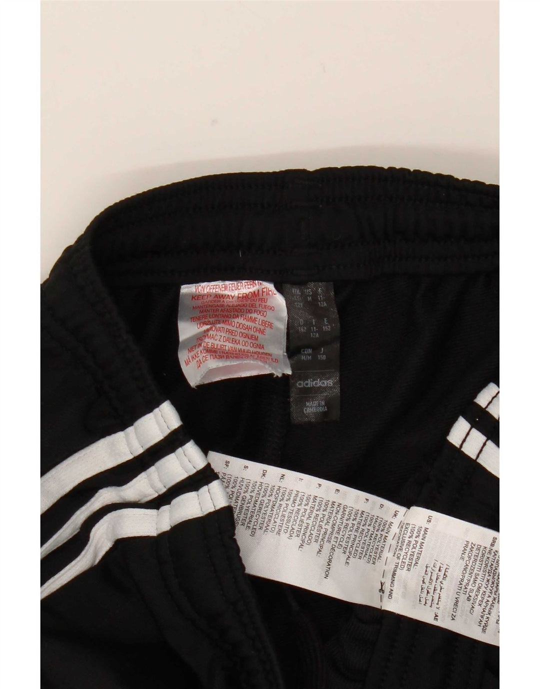 Adidas pigetræningsbukser 11-12 år Sort polyester