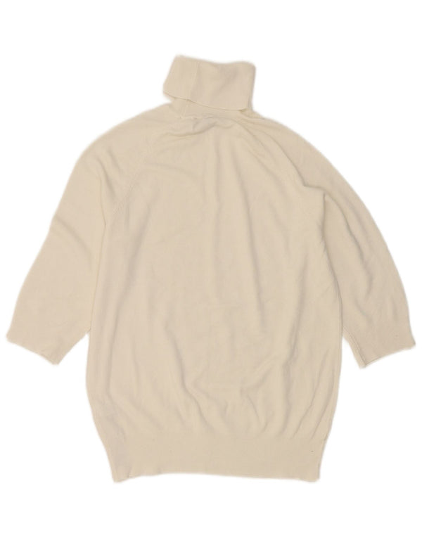 Zara Dame Kortærmet rullehals sweater UK 12 Medium White