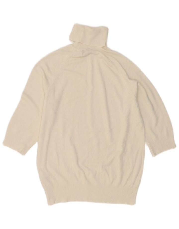 Zara Dame Kortærmet rullehals sweater UK 12 Medium White
