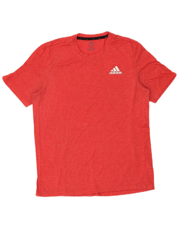 Adidas Herre Aeroready T-Shirt Top Medium Rød Polyester