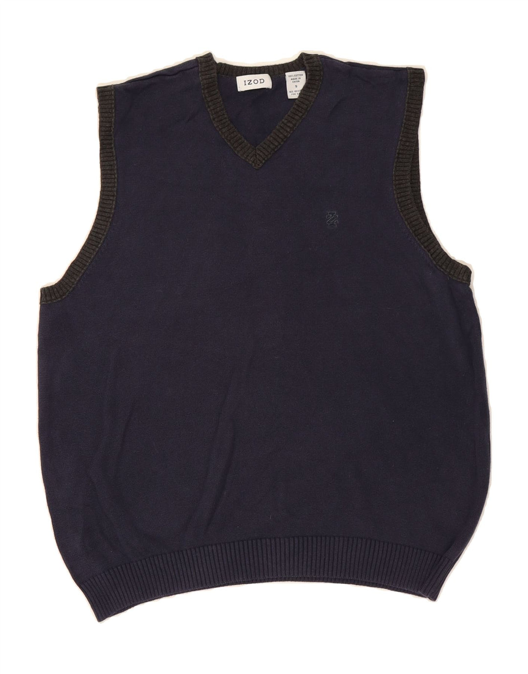 IZOD Mens Vest Tank Top Small Navy Blue Cotton Vintage Izod and Second-Hand Izod from Messina Hembry 