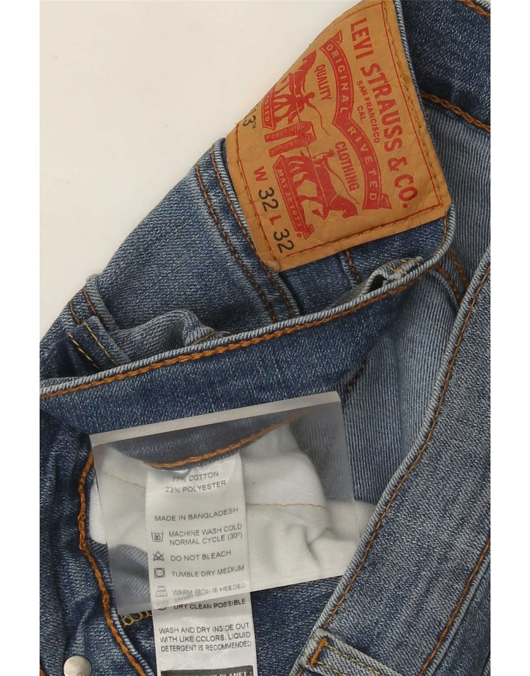 Levi's Herre 513 Straight Jeans W32 L28 Blå Bomuld