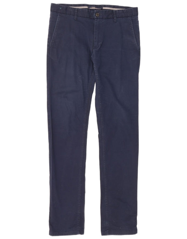 Zara Herre Slim Chino Bukser EU 40 Medium W31 L32 Marineblå Bomuld