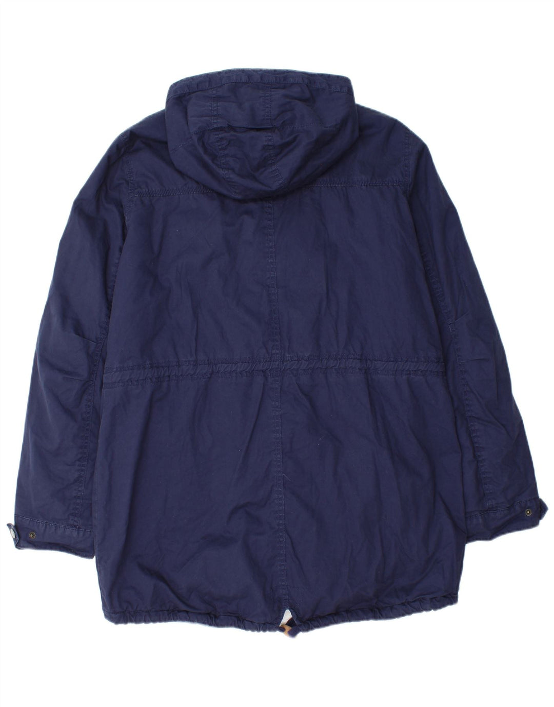 Fat Face Dame Hooded Parka Jacket UK 18 XL Navy Blue Bomuld
