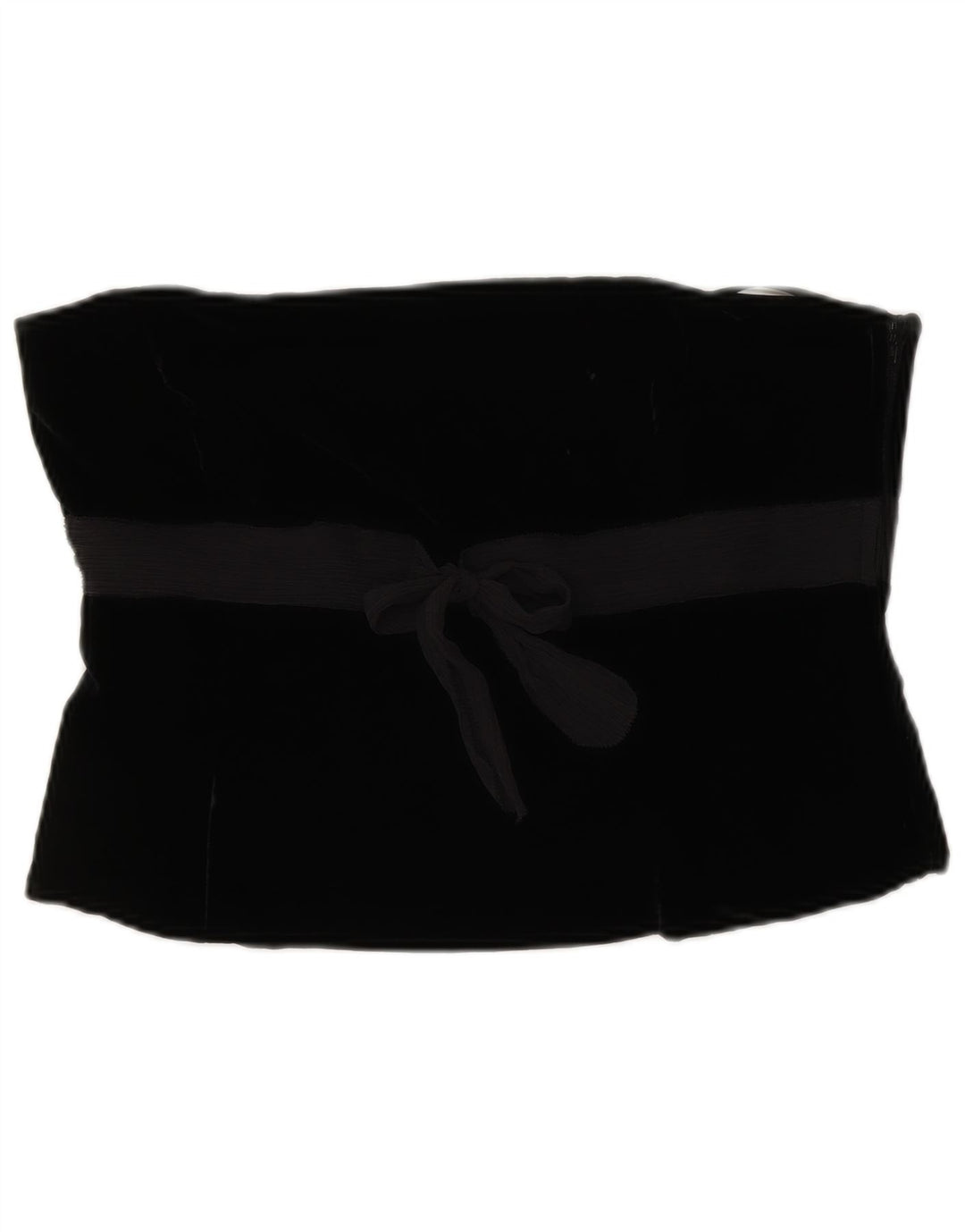 LAURA ASHLEY Womens Velvet Corset Top UK 14 Medium Black Viscose