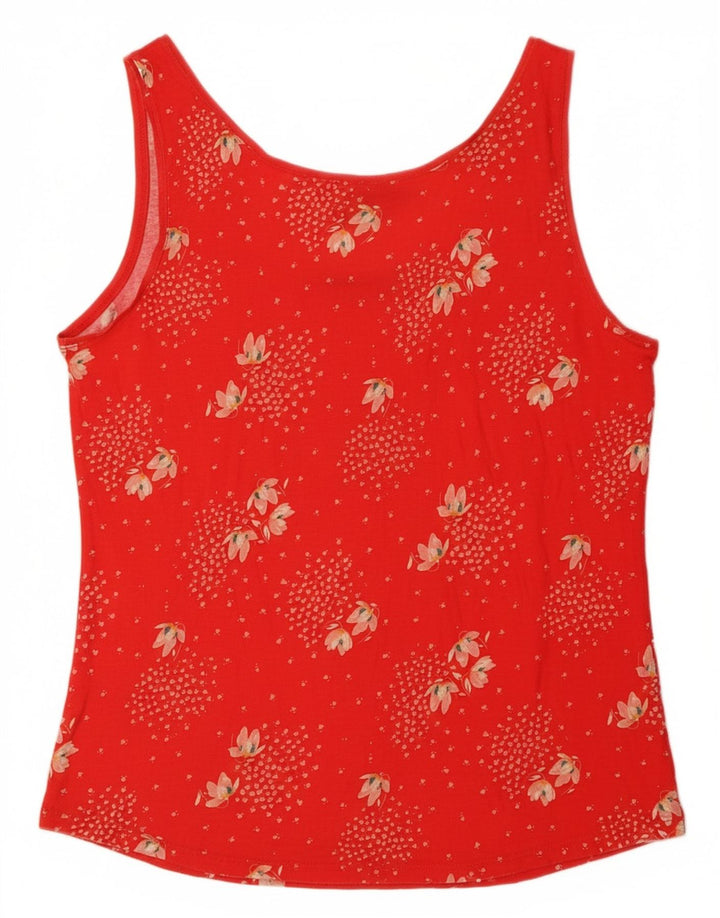 OASIS Damevest Top UK 14 Large Red Floral Viscose