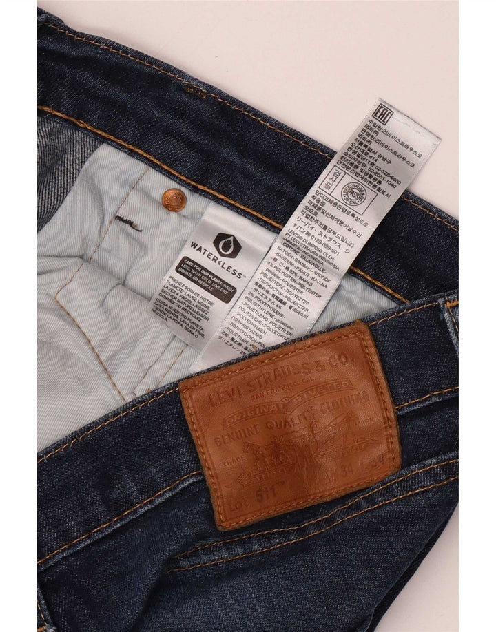 Levi's Herre 511 Slim Jeans W34 L34 Blå Bomuld