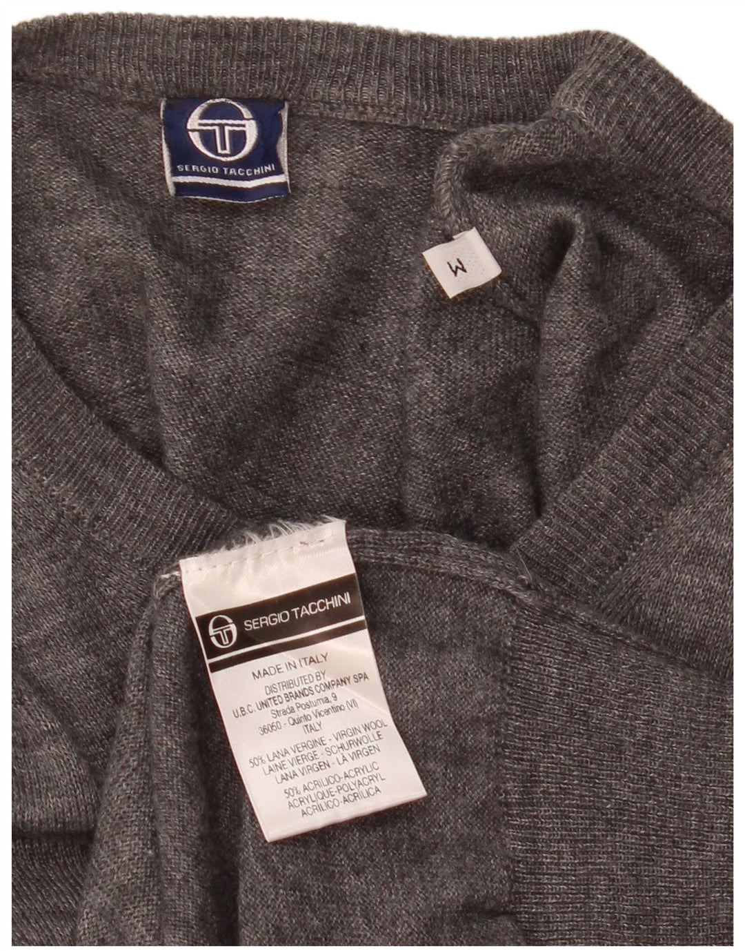 Sergio Tacchini Dame Vest Tank Top UK 14 Medium Grey Flecked Wool
