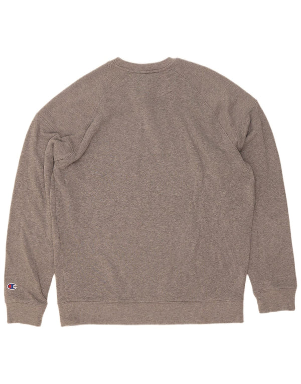 Champion Herre Sweatshirt Jumper Medium Grey Flecked Polyester
