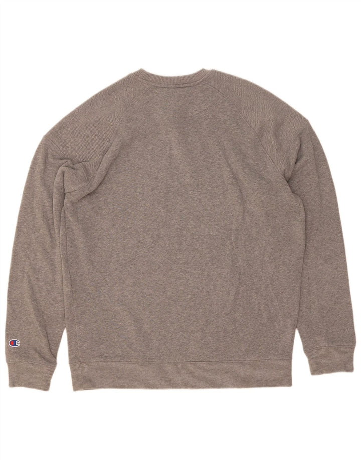 Champion Herre Sweatshirt Jumper Medium Grey Flecked Polyester
