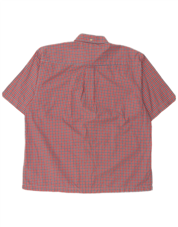 BEN SHERMAN Mens Short Sleeve Shirt Large Red Check