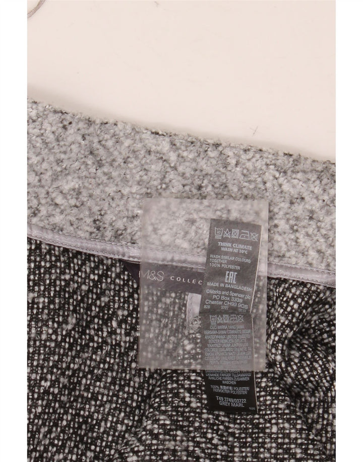 MARKS & SPENCER Oversized åben overfrakke til kvinder UK 6 XS Grå Flecked