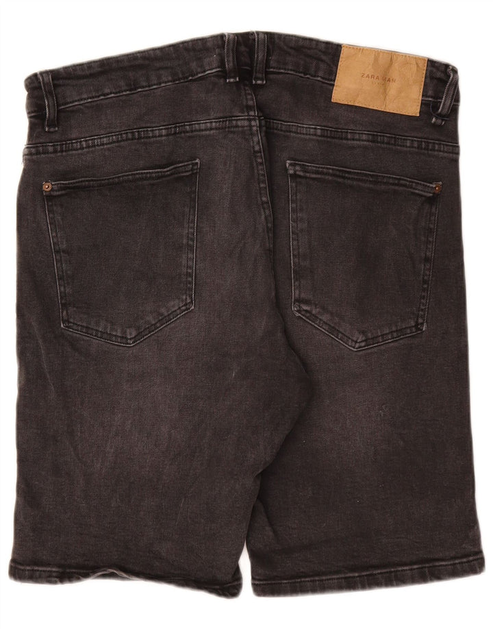 ZARA Denim Shorts til mænd EU 46 XL W36 Grå Bomuld