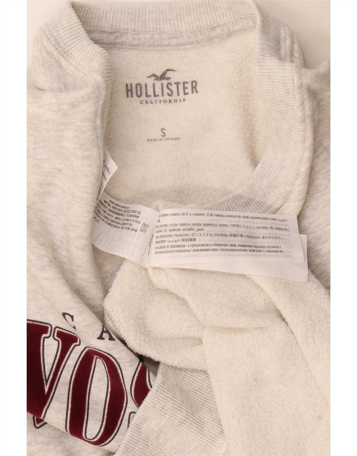 Hollister Herre grafisk sweatshirt jumper lille grå bomuld