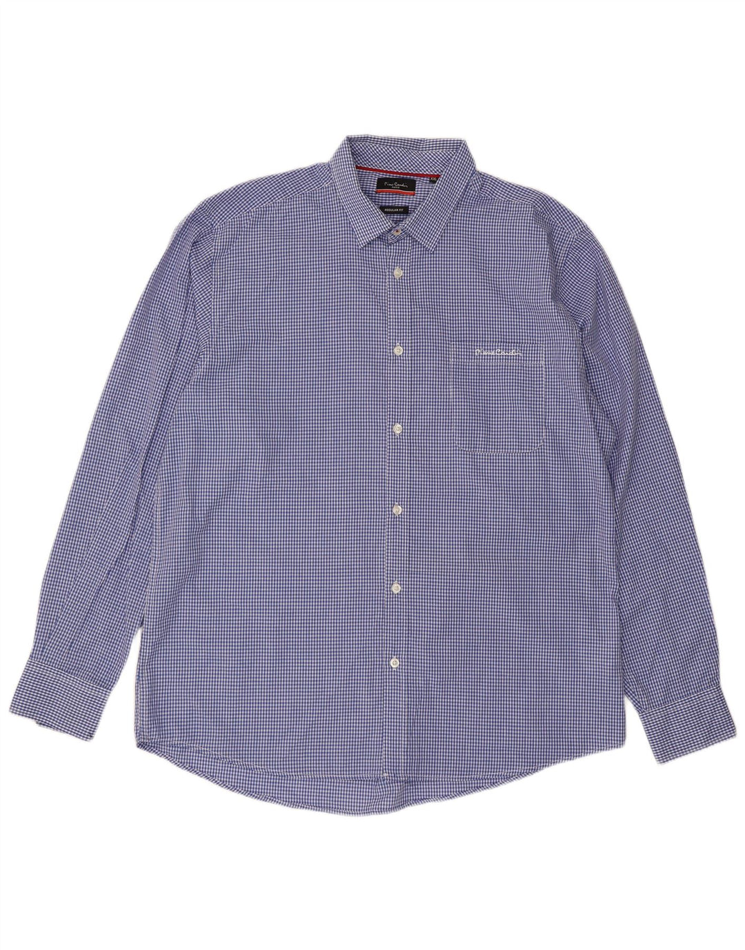Pierre Cardin Herre Regular Fit skjorte 2XL Blå Gingham Polyester