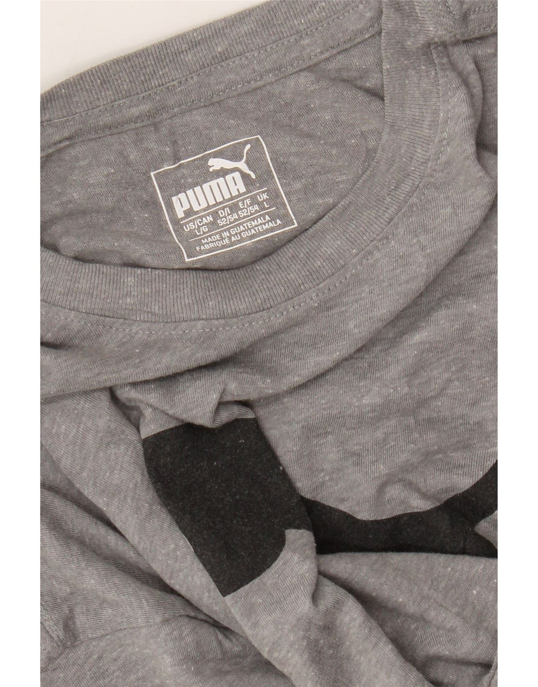 PUMA Grafisk T-shirt top til mænd, stor grå flækket