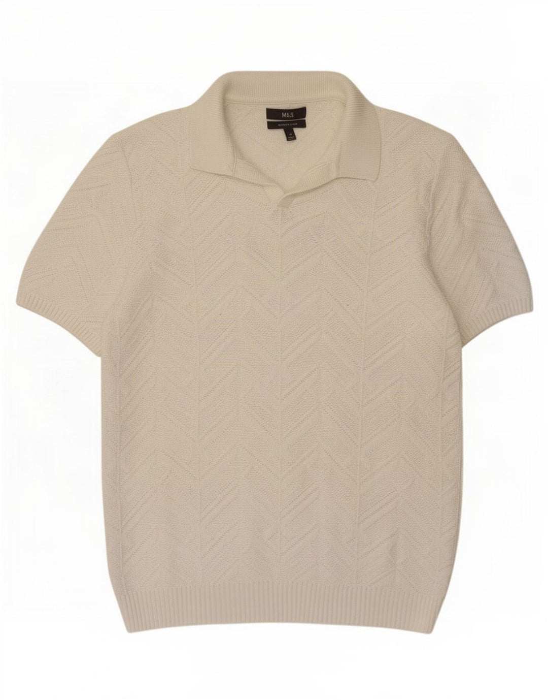 Marks & Spencer herre poloshirt Medium hvid bomuld