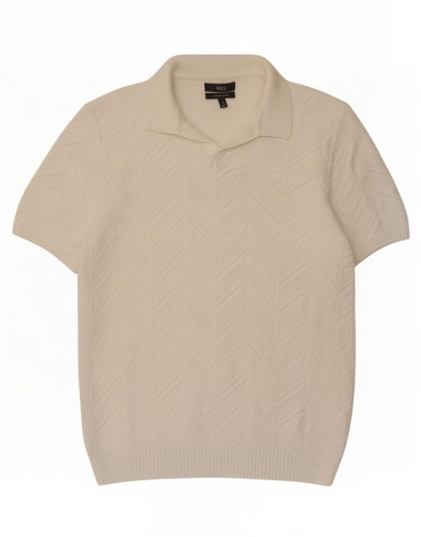 Marks & Spencer herre poloshirt Medium hvid bomuld