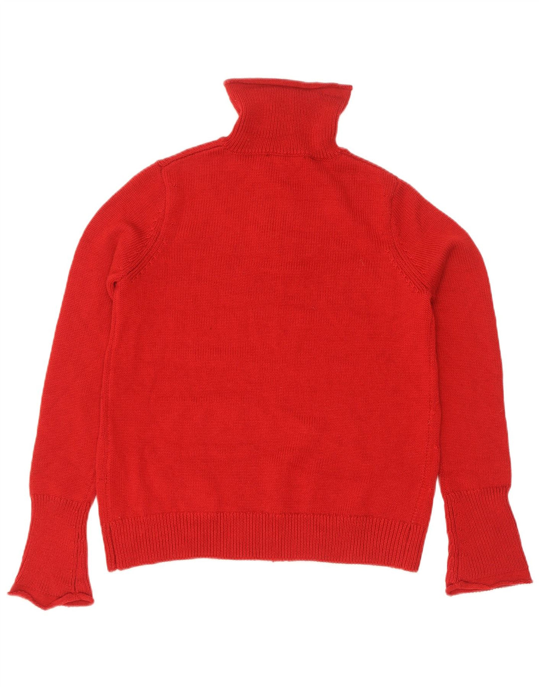 Zara Dame Zip Neck Jumper Sweater UK 14 Large Rød Polyester