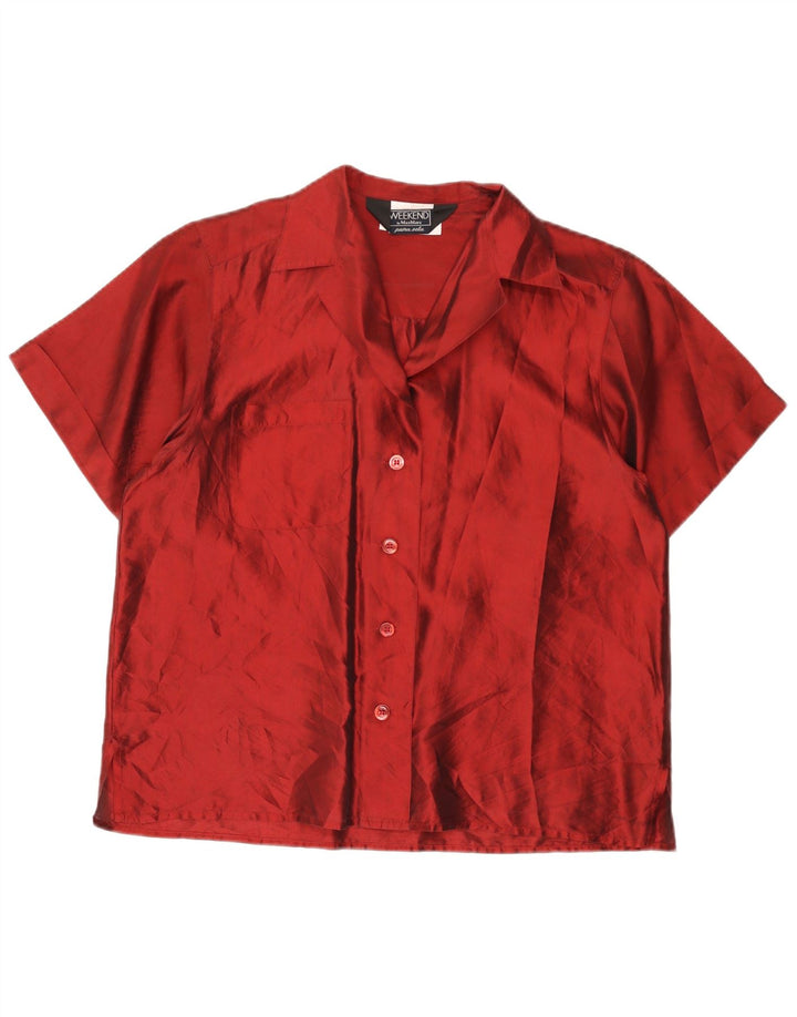 Max Mara Dame Weekend Kortærmet Skjorte Bluse IT 42 Medium Burgundy