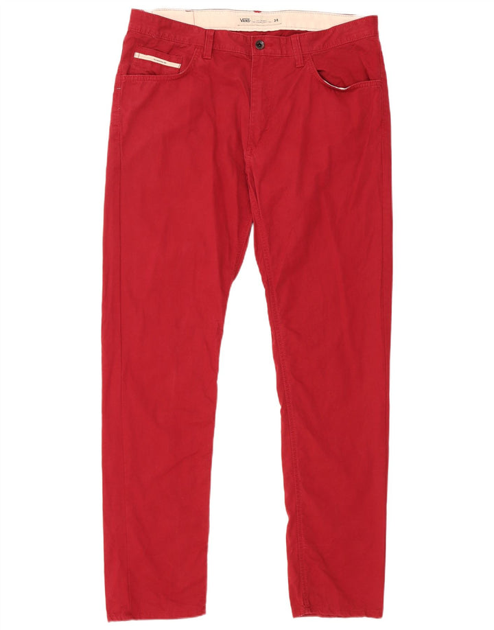 Vans Herre Slim Casual Bukser W34 L31 Rød Bomuld