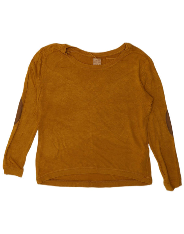 Zara Womens Oversized Boat Neck Jumper Sweater UK 10 Small Yellow Viscose