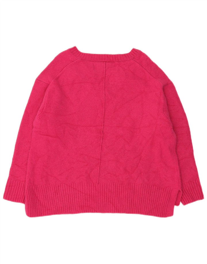 Benetton Dame V-hals sweater UK 16 Large Pink