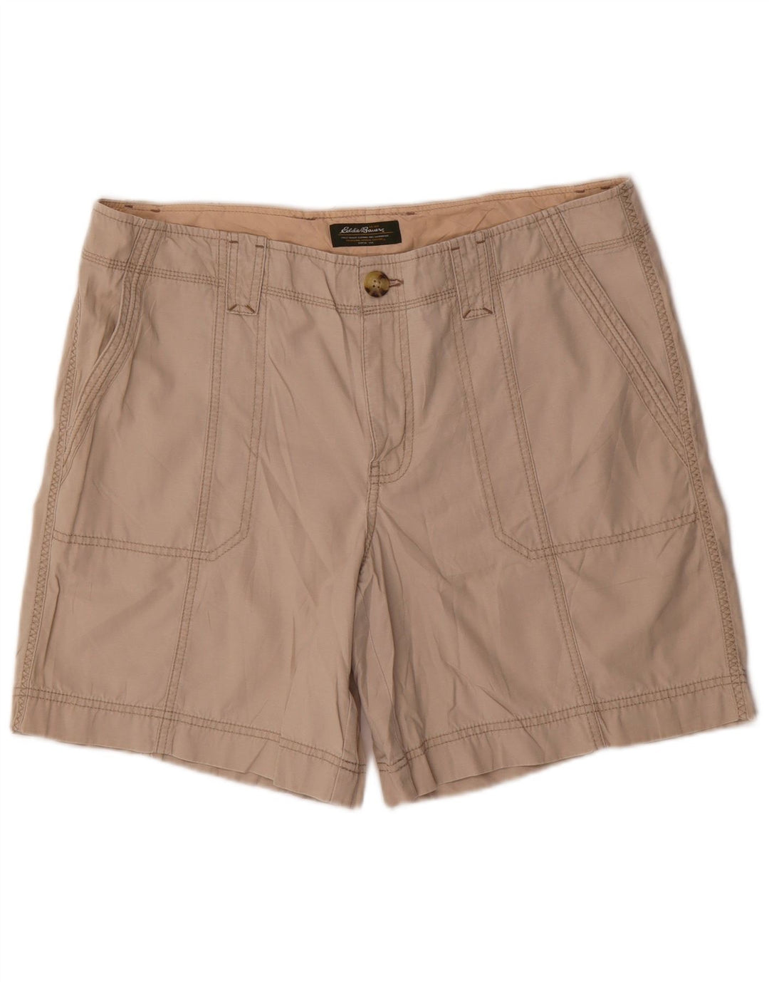EDDIE BAUER Chino Shorts til kvinder US 16 2XL W38 Beige Bomuld